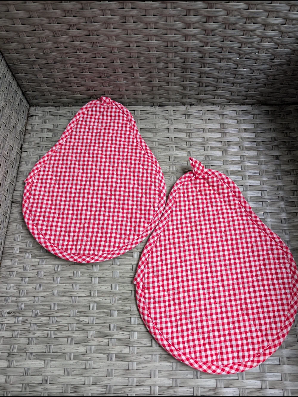 Vintage Christmas Candy Cane Mason Jar Pot Holders Set of 2